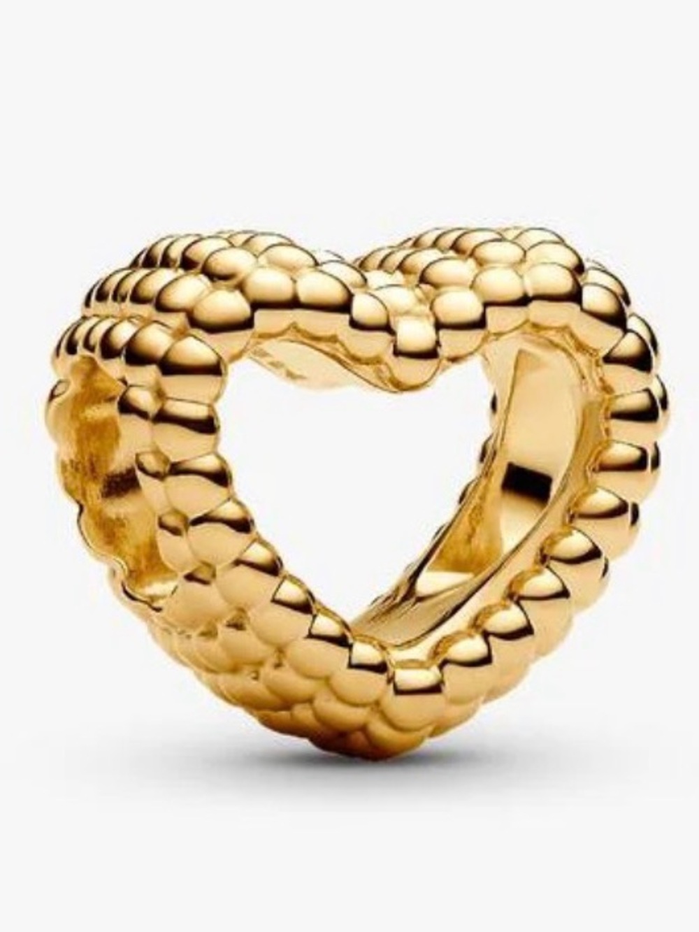 💛🔥Pandora 14K Gold-Plated Beaded Open Heart Charm 💛✨🔥